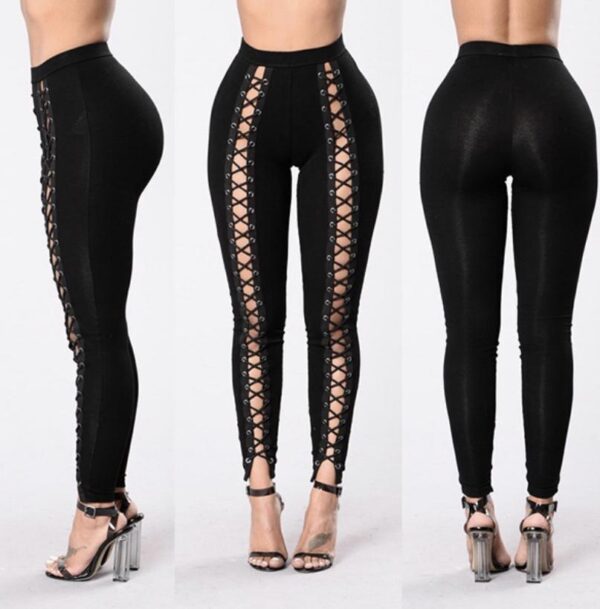 High Waist Hollow Out Black Leggings