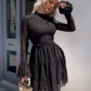 Swiss Dot Chiffon Dress